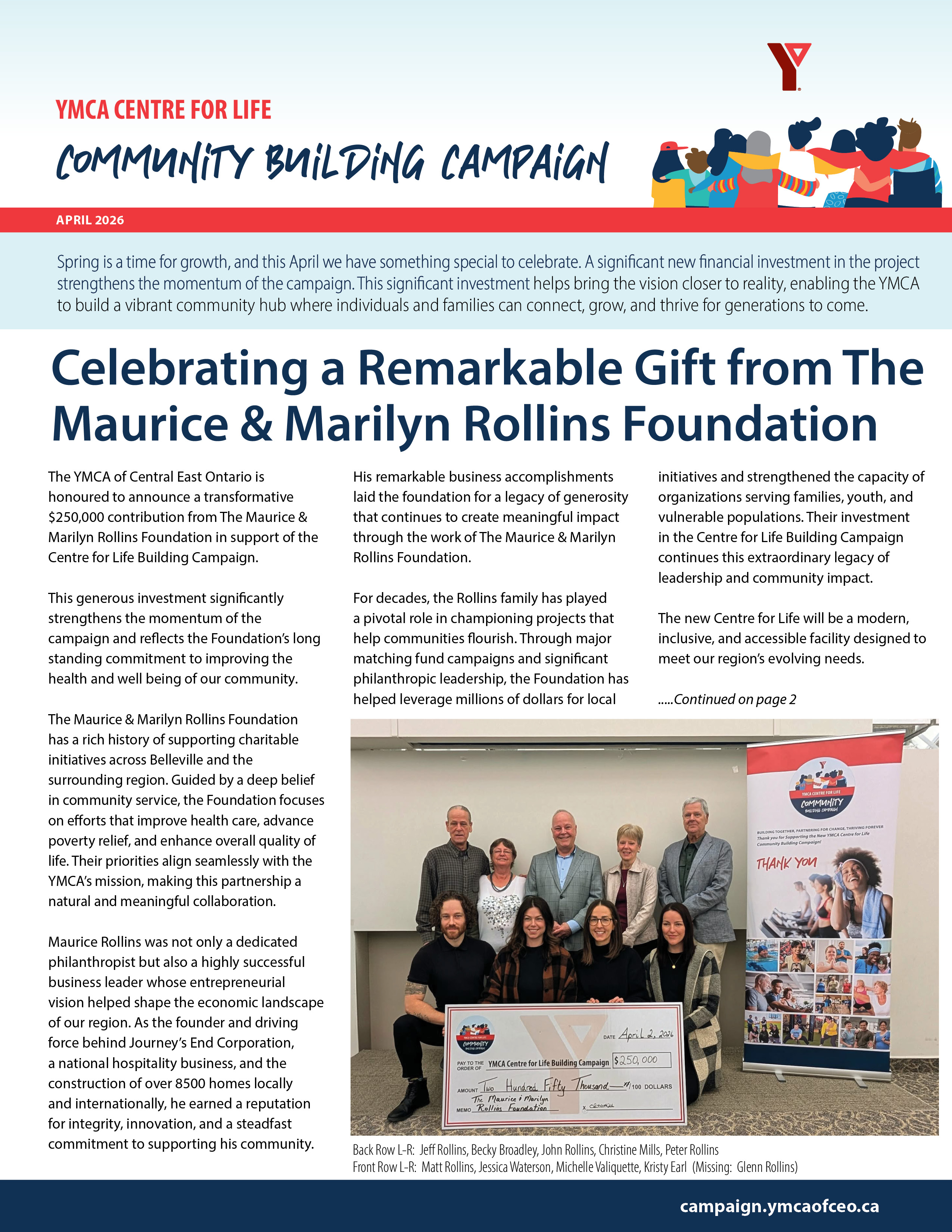 April 2026 Capital Campaign Newsletter